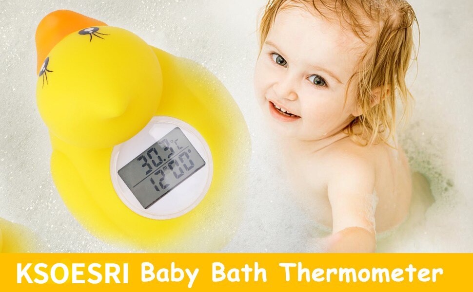 Bathroom Water Thermometer Bath Waterproof Digital Thermometer Floating Duck Infant Sensor LED Warning Bathtub Alarm Chronograph