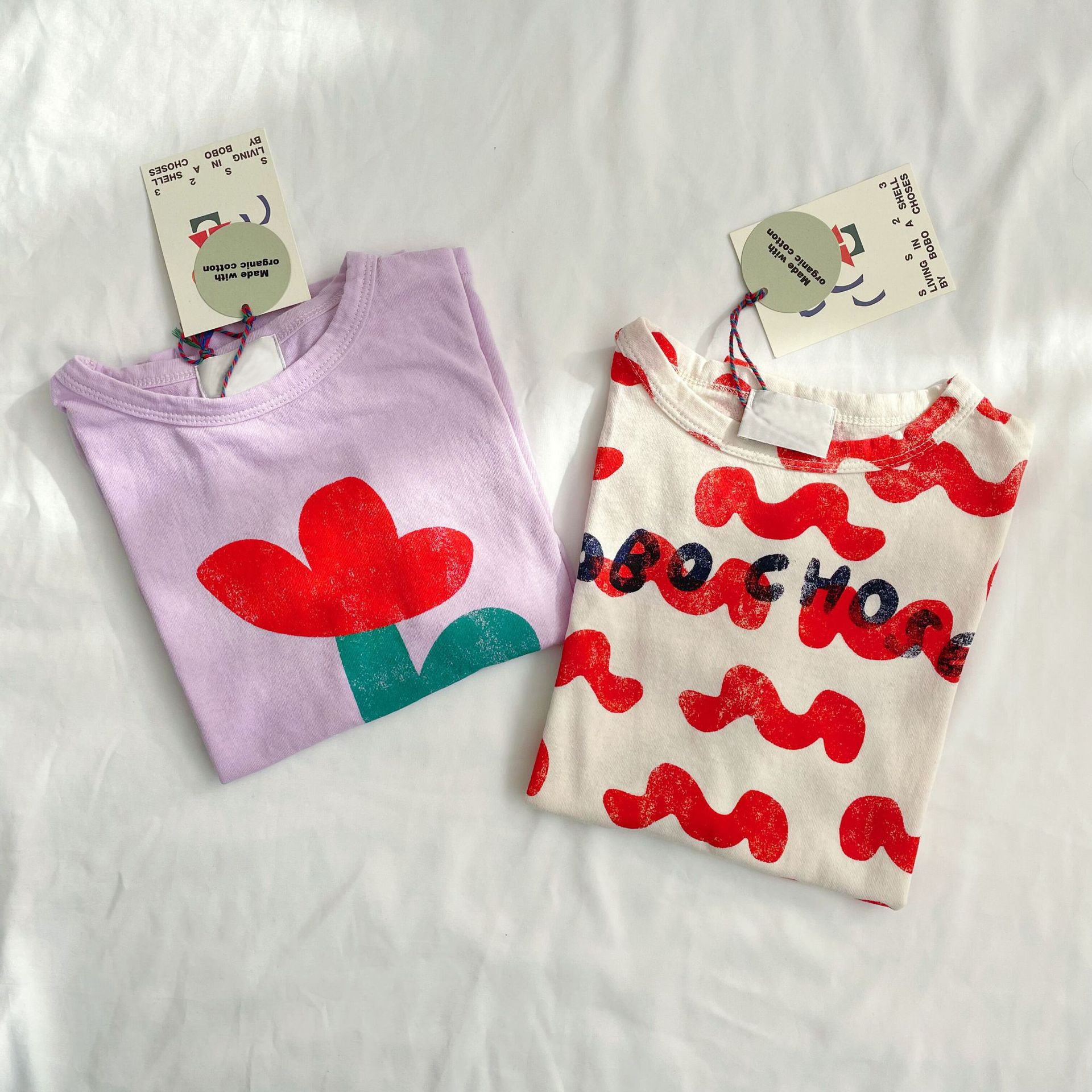 Bobo Childrens T-shirt 2023 Spring Summer New Ins-style Baby Boys and Girls Casual Cartoon Short Sleeve Top 1-11Y