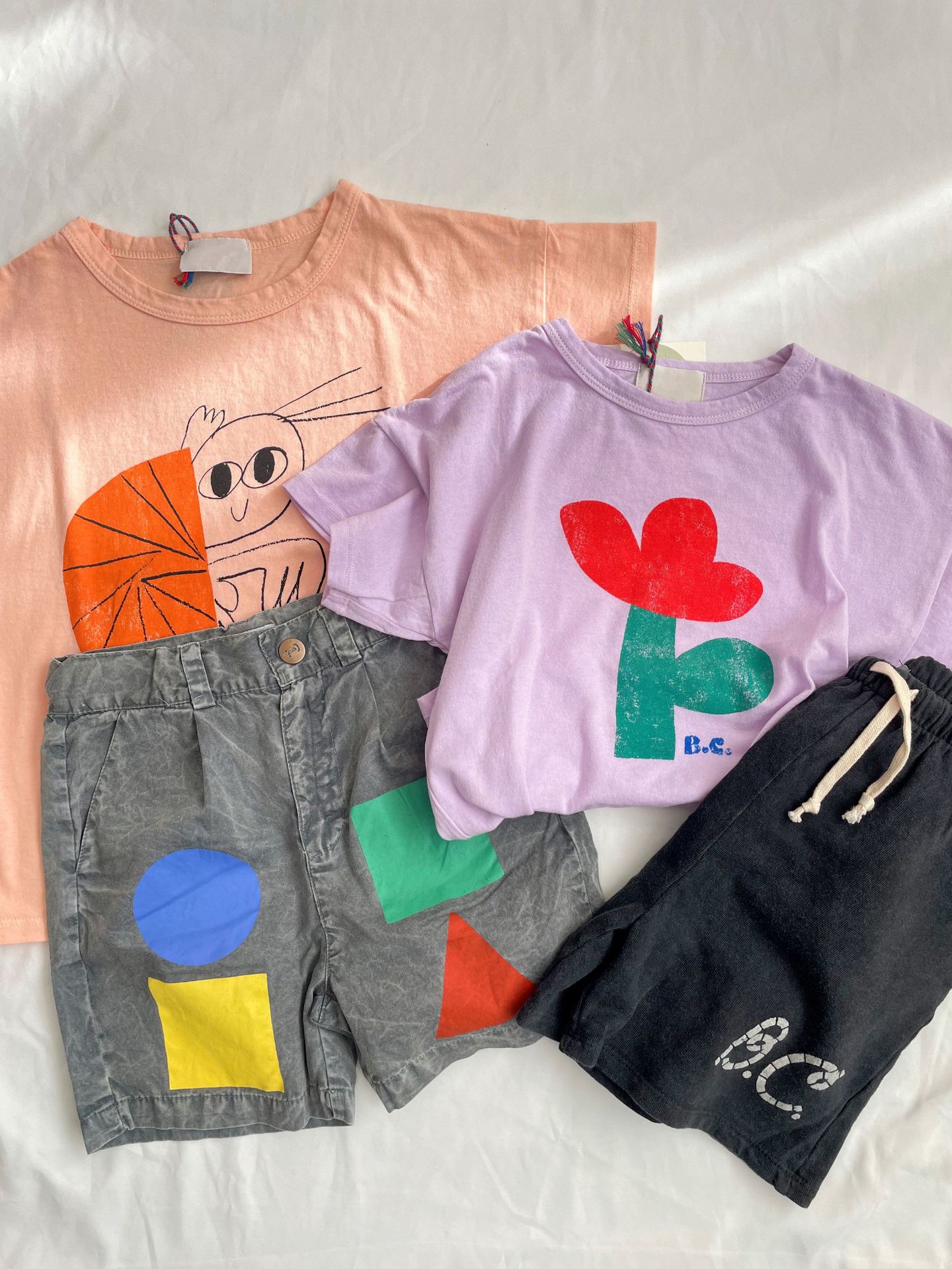 Bobo Childrens T-shirt 2023 Spring Summer New Ins-style Baby Boys and Girls Casual Cartoon Short Sleeve Top 1-11Y