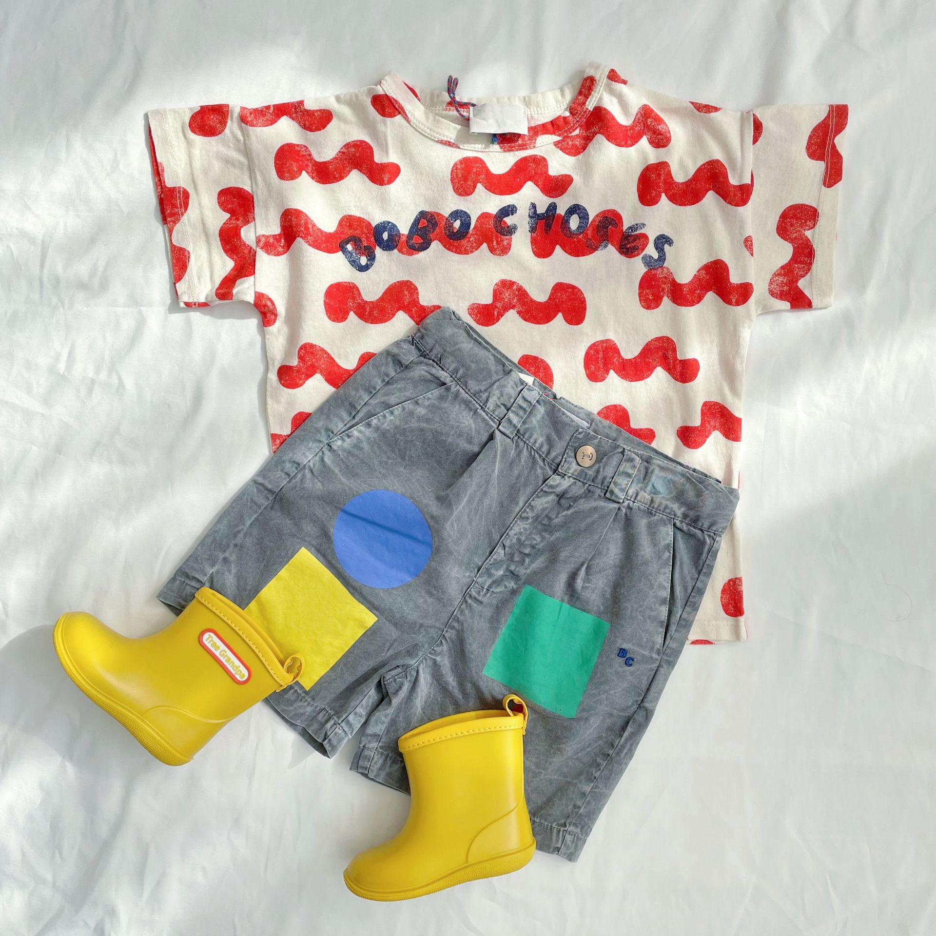 Bobo Childrens T-shirt 2023 Spring Summer New Ins-style Baby Boys and Girls Casual Cartoon Short Sleeve Top 1-11Y