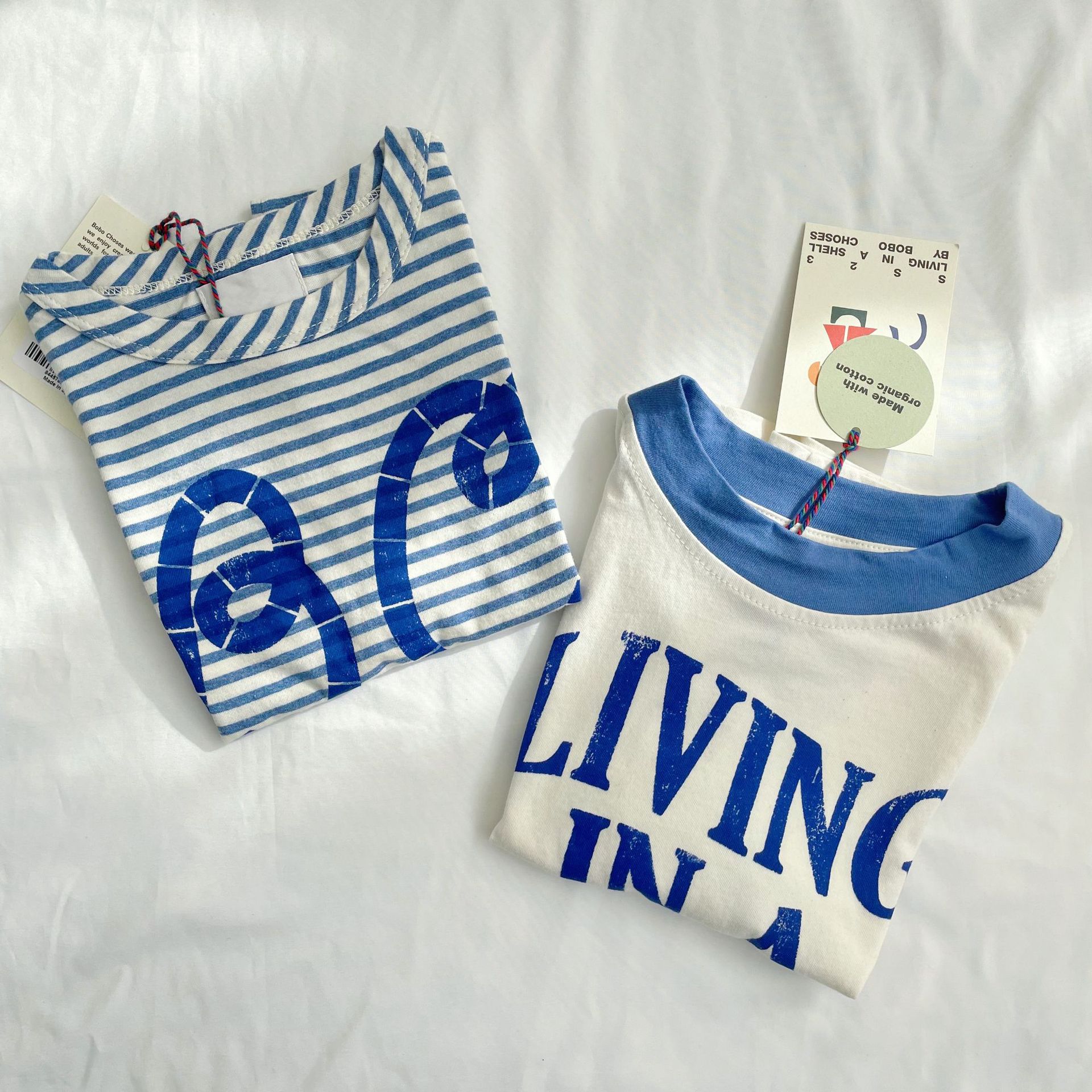 Bobo Childrens T-shirt 2023 Spring Summer New Ins-style Baby Boys and Girls Casual Cartoon Short Sleeve Top 1-11Y