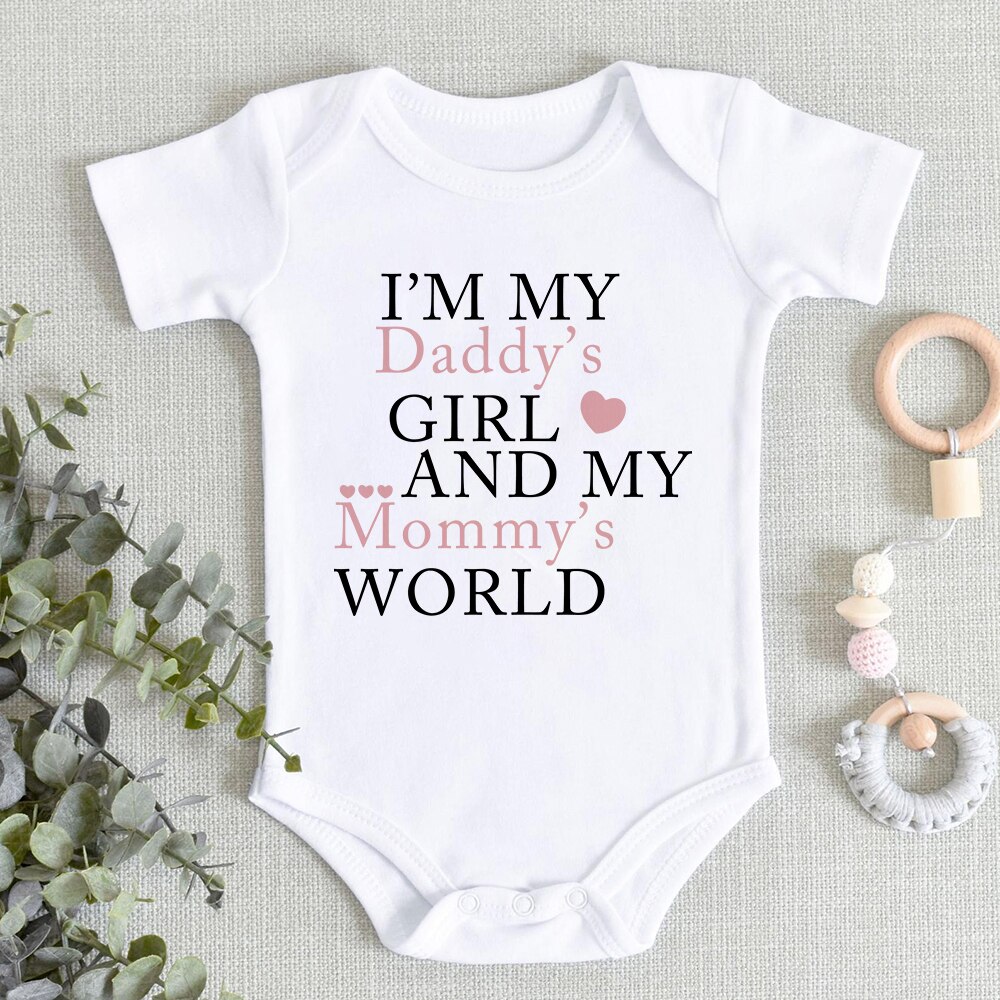 I LOVE MOM & DAD Newborn Baby Bodysuits 2023 Best Thing Infant Onesies Clothes Fashion Aesthetic Summer Ropa De Bebe Ni&ntilde;a Chico