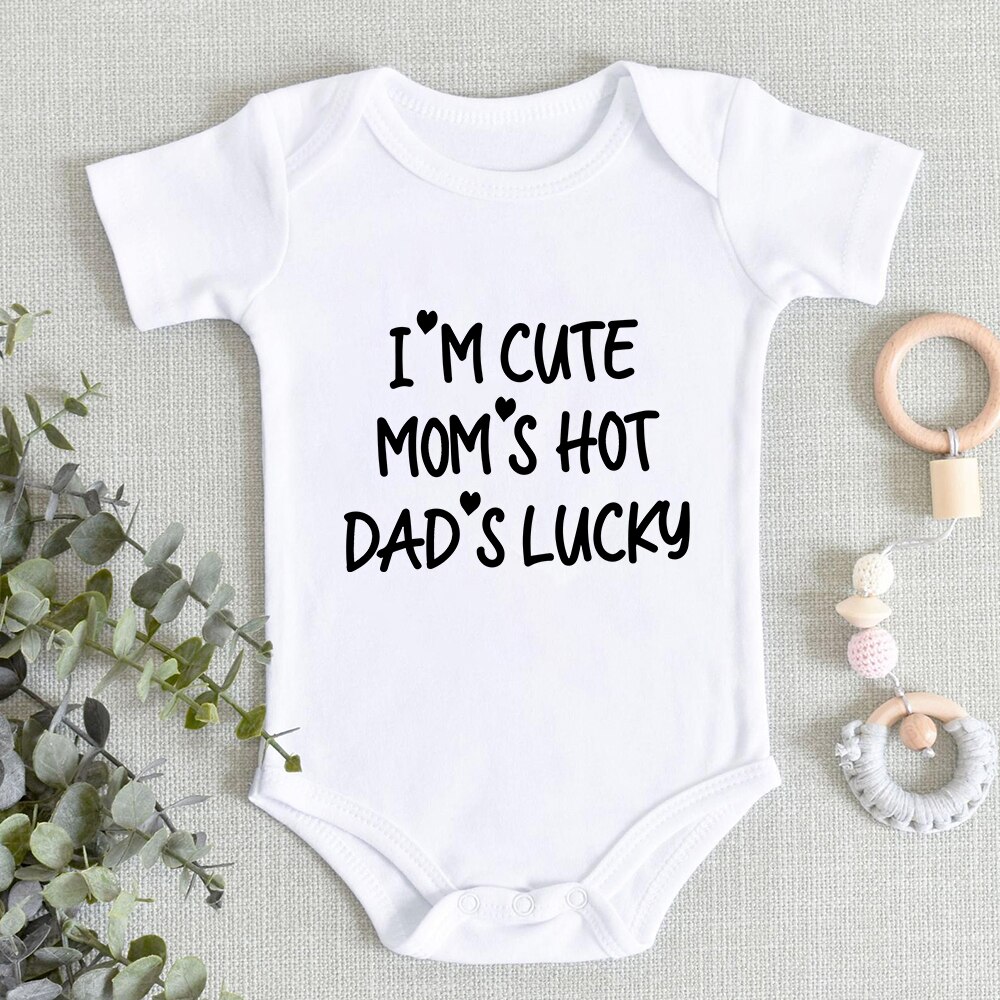 I LOVE MOM & DAD Newborn Baby Bodysuits 2023 Best Thing Infant Onesies Clothes Fashion Aesthetic Summer Ropa De Bebe Ni&ntilde;a Chico