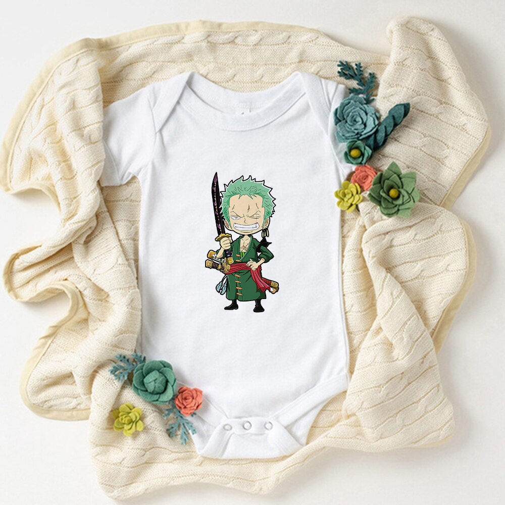 Cute Luffy Baby Boy Clothes Bodysuit Fashion Summer Harajuku Kawaii Newborn Outfits Comics Anime One Piece Style Infant Onesies