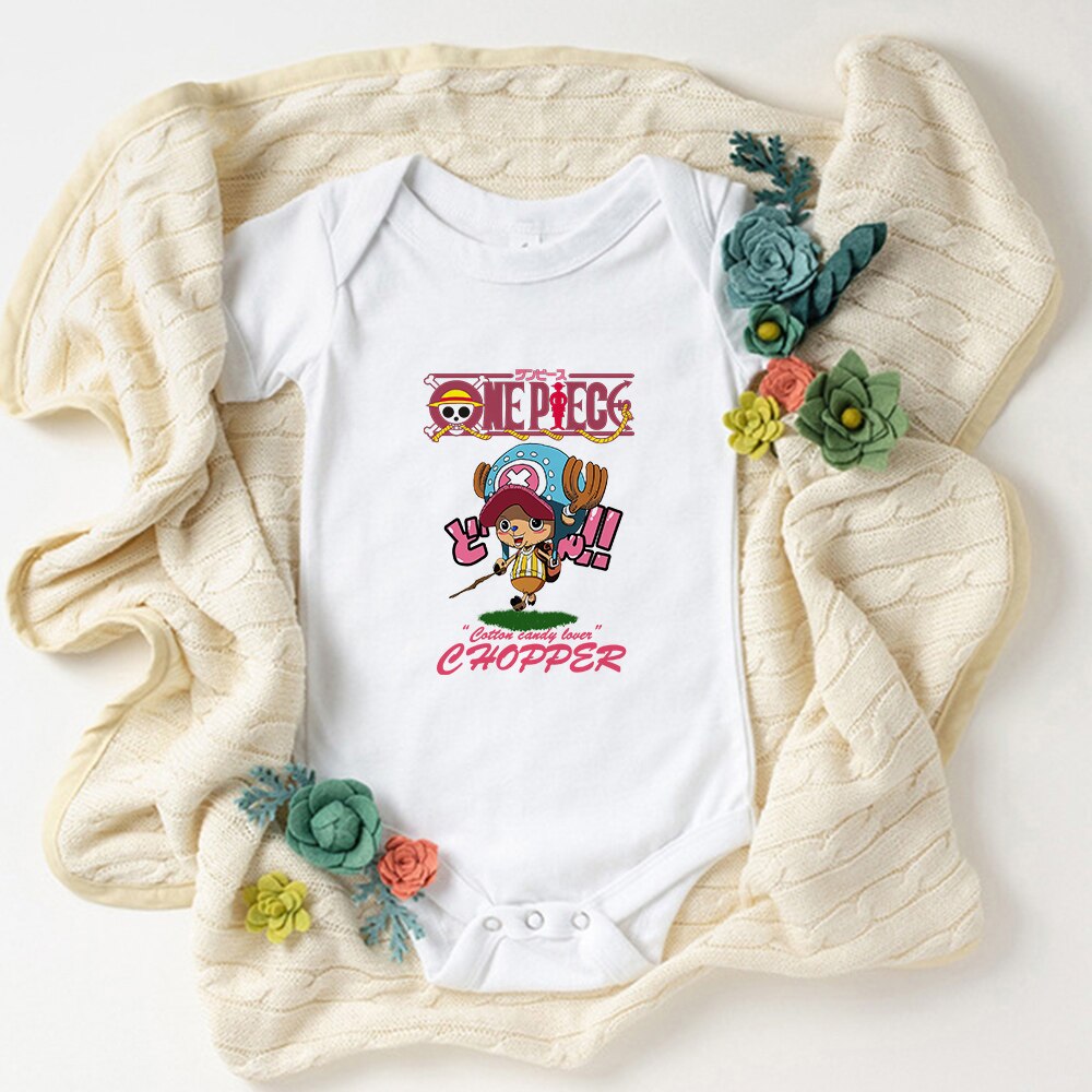 Cute Luffy Baby Boy Clothes Bodysuit Fashion Summer Harajuku Kawaii Newborn Outfits Comics Anime One Piece Style Infant Onesies