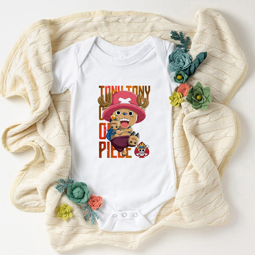 Cute Luffy Baby Boy Clothes Bodysuit Fashion Summer Harajuku Kawaii Newborn Outfits Comics Anime One Piece Style Infant Onesies