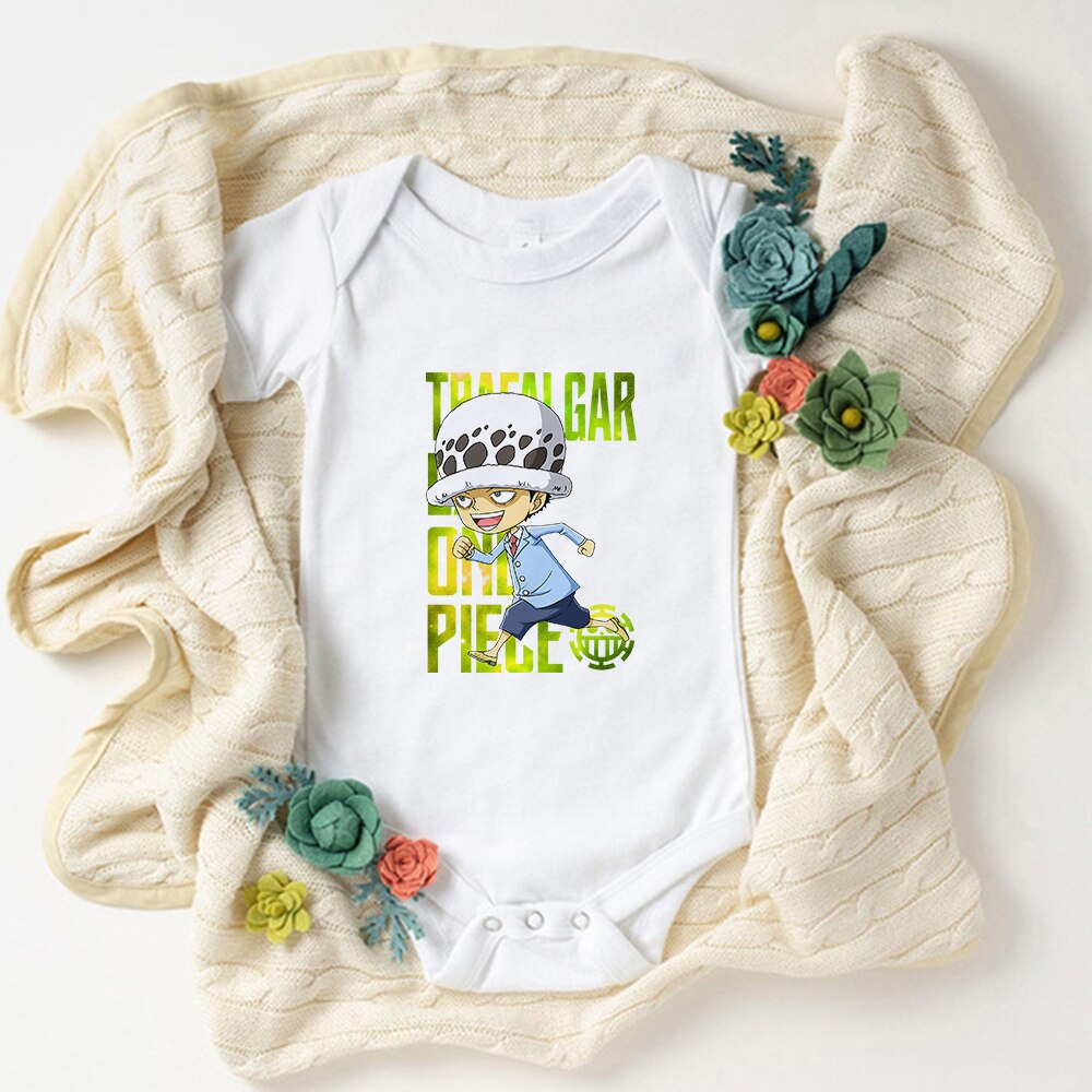 Cute Luffy Baby Boy Clothes Bodysuit Fashion Summer Harajuku Kawaii Newborn Outfits Comics Anime One Piece Style Infant Onesies