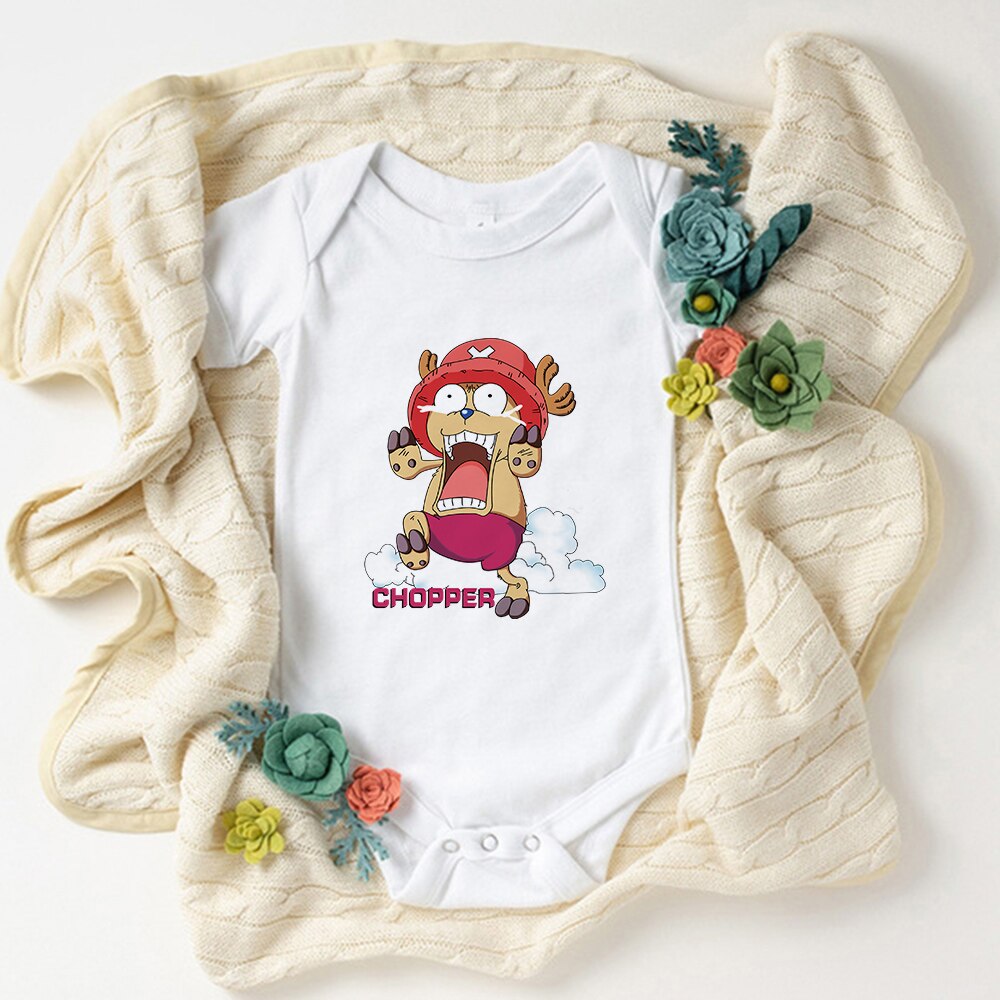 Cute Luffy Baby Boy Clothes Bodysuit Fashion Summer Harajuku Kawaii Newborn Outfits Comics Anime One Piece Style Infant Onesies