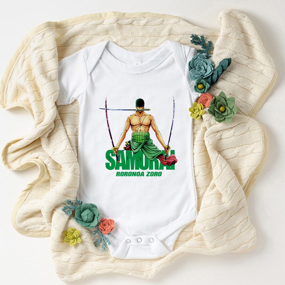 Cute Luffy Baby Boy Clothes Bodysuit Fashion Summer Harajuku Kawaii Newborn Outfits Comics Anime One Piece Style Infant Onesies