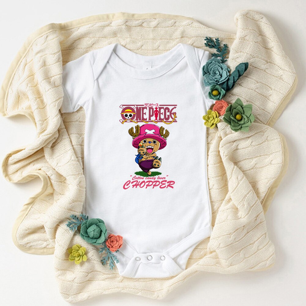 Cute Luffy Baby Boy Clothes Bodysuit Fashion Summer Harajuku Kawaii Newborn Outfits Comics Anime One Piece Style Infant Onesies