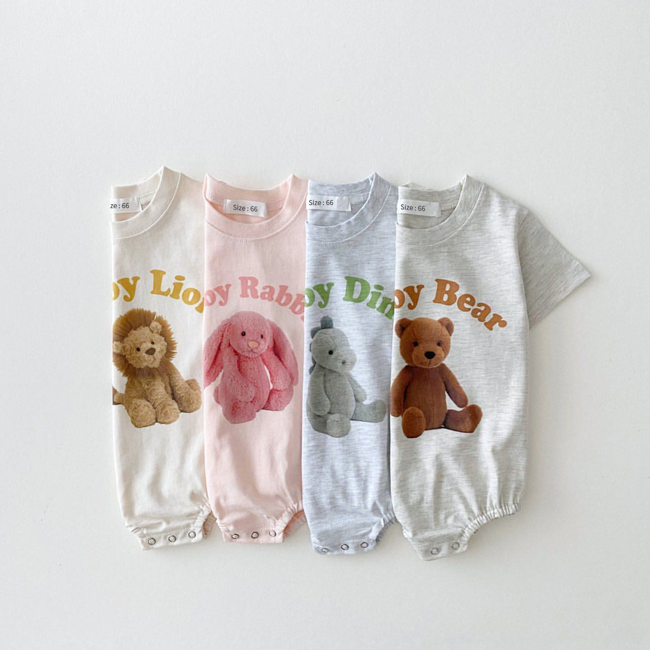2023 Korean Summer Baby Boy Romper Outfit Organic Cotton Bear Print T shirts Romper 3month Infant Clothing Baby Girl Bodysuit