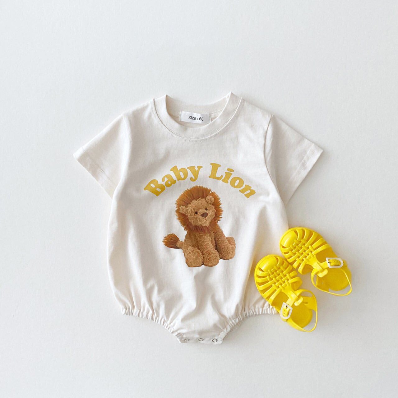 2023 Korean Summer Baby Boy Romper Outfit Organic Cotton Bear Print T shirts Romper 3month Infant Clothing Baby Girl Bodysuit