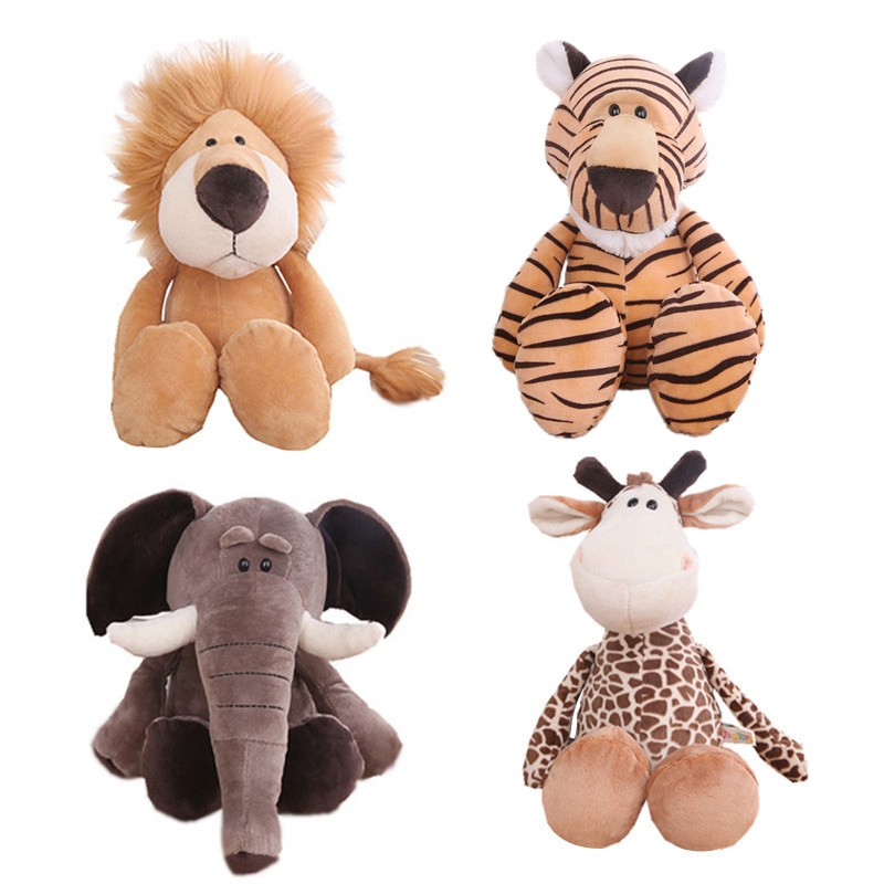 Stuffed Plush Animals Toys Soft Dolls Jungle Lion Elephant Tiger Dog Fox Monkey Deer Children Gift Kawaii Baby Kids Hobbie Toys Stuffed Plush Animals Toys Soft Dolls Jungle Lion Elephant Tiger Dog Fox Monkey Deer Children Gift Kawaii Baby Kids Hobbie Toys
