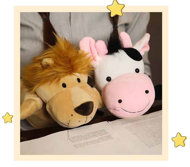 Animal Hand Finger Story Puppet Kawaii Plush Doll Educational Baby Toy Lion Elephant Bunny Monkey Giraffe Soft Toys Stuffed Doll