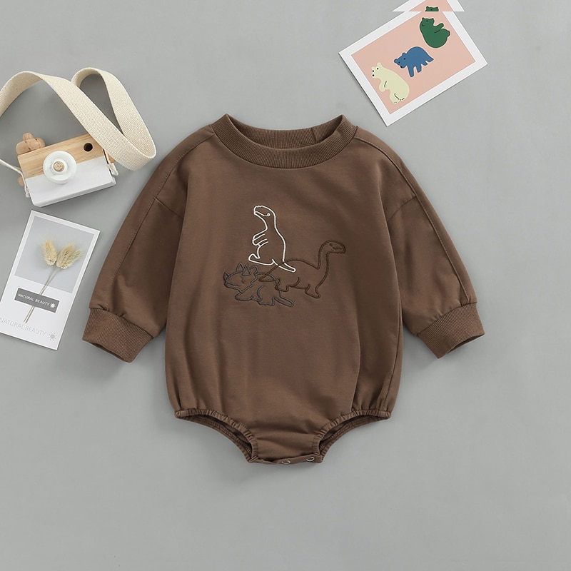 Autumn Newborn Baby Rompers Infant Kids Cotton Long Sleeve Cartoon Dinosaur Embroidery Boy Girls Jumpsuits Baby Clothes 0-18M Autumn Newborn Baby Rompers Infant Kids Cotton Long Sleeve Cartoon Dinosaur Embroidery Boy Girls Jumpsuits Baby Clothes 0-18M