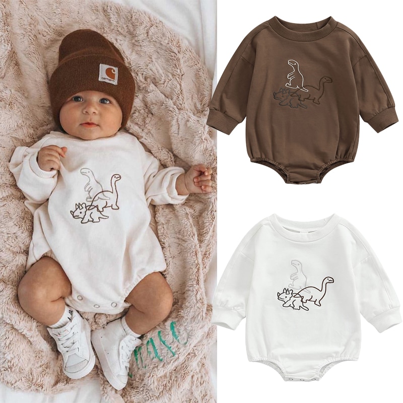 Autumn Newborn Baby Rompers Infant Kids Cotton Long Sleeve Cartoon Dinosaur Embroidery Boy Girls Jumpsuits Baby Clothes 0-18M Autumn Newborn Baby Rompers Infant Kids Cotton Long Sleeve Cartoon Dinosaur Embroidery Boy Girls Jumpsuits Baby Clothes 0-18M