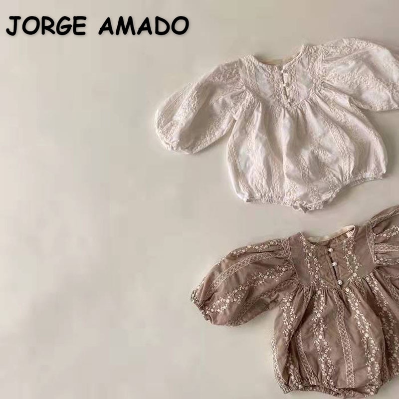 2022 Korean Style Spring Baby Wear Girl Bodysuit Long Sleeves Round Collar Jumpsuit Children Birthday Clothes E3000 2022 Korean Style Spring Baby Wear Girl Bodysuit Long Sleeves Round Collar Jumpsuit Children Birthday Clothes E3000