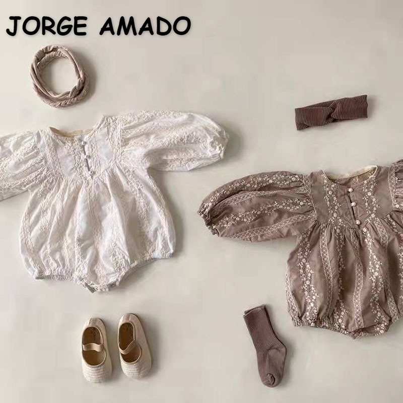 2022 Korean Style Spring Baby Wear Girl Bodysuit Long Sleeves Round Collar Jumpsuit Children Birthday Clothes E3000 2022 Korean Style Spring Baby Wear Girl Bodysuit Long Sleeves Round Collar Jumpsuit Children Birthday Clothes E3000