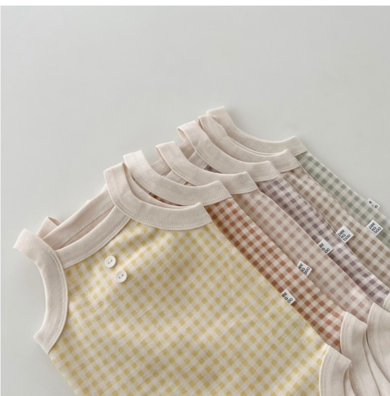New Summer Baby Girl Bodysuit Square Collar Sleeveless Multicolour Plaid Thin Cotton Jumpsuit Newborn Clothes E22276 New Summer Baby Girl Bodysuit Square Collar Sleeveless Multicolour Plaid Thin Cotton Jumpsuit Newborn Clothes E22276