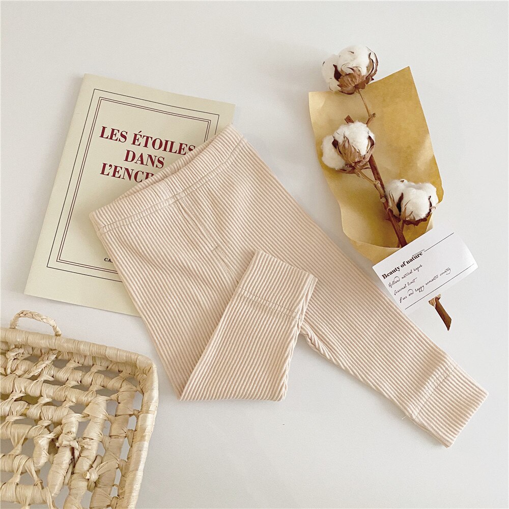 Facejoyous Autumn Baby Girl Legging Cotton Baby Boys Ribbed Leggings Striped Kids Pants Children Casual Trousers