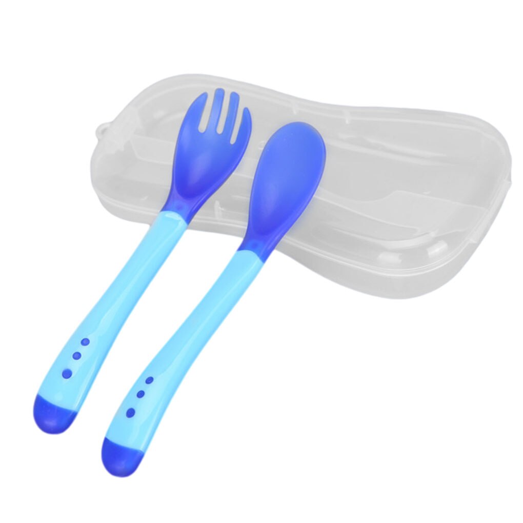 Hot Sale 3pcs/set Small Toddlers Utensils Plastic Baby Spoons Infant Feeding Tool Heat Sensitive Kids Tableware