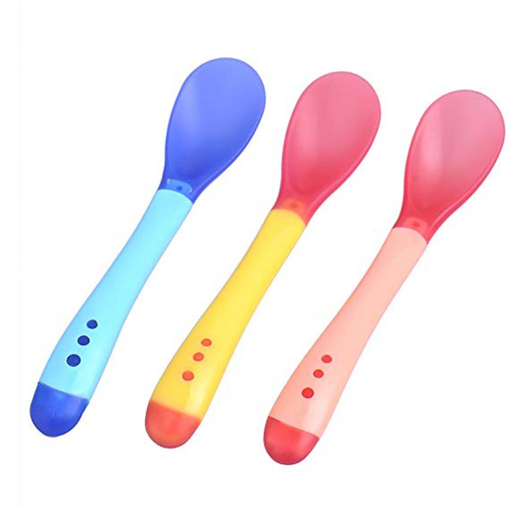 Hot Sale 3pcs/set Small Toddlers Utensils Plastic Baby Spoons Infant Feeding Tool Heat Sensitive Kids Tableware Hot Sale 3pcs/set Small Toddlers Utensils Plastic Baby Spoons Infant Feeding Tool Heat Sensitive Kids Tableware