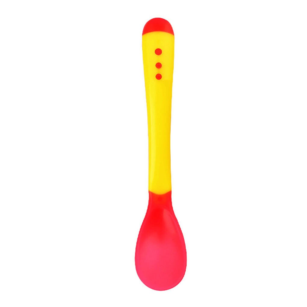 Hot Sale 3pcs/set Small Toddlers Utensils Plastic Baby Spoons Infant Feeding Tool Heat Sensitive Kids Tableware