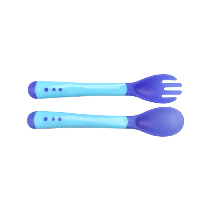 Hot Sale 3pcs/set Small Toddlers Utensils Plastic Baby Spoons Infant Feeding Tool Heat Sensitive Kids Tableware