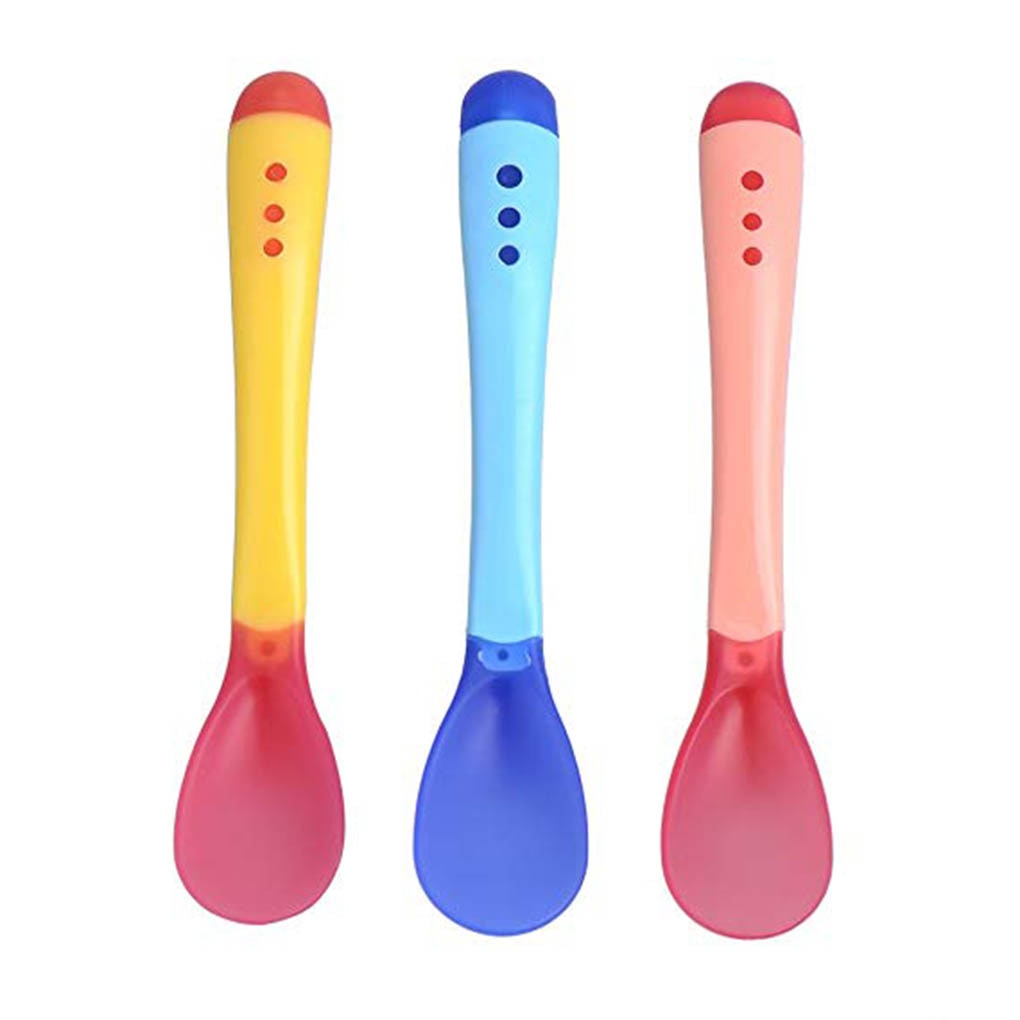 Hot Sale 3pcs/set Small Toddlers Utensils Plastic Baby Spoons Infant Feeding Tool Heat Sensitive Kids Tableware Hot Sale 3pcs/set Small Toddlers Utensils Plastic Baby Spoons Infant Feeding Tool Heat Sensitive Kids Tableware
