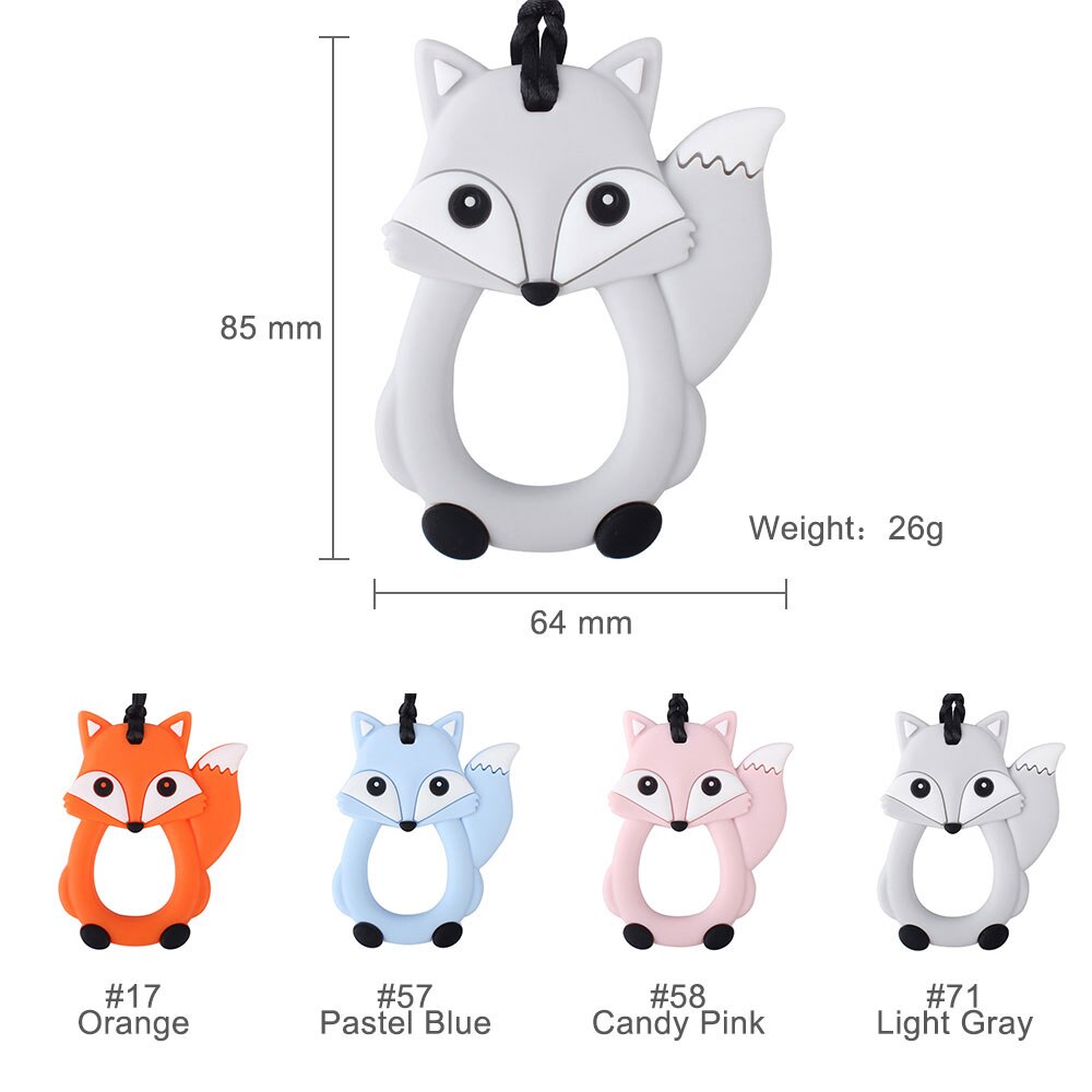 1pc Animals Silicone Baby Teether Cartoon Panda Fox Unicorn Food Grade Tiny Rod Rodent Baby Chew Molar Nursing Teething Teethers