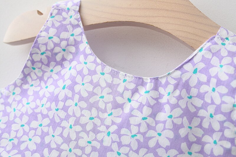 2 adet yaz bebek kız plaj prenses elbise sevimli yay &ccedil;i&ccedil;ekler kolsuz pamuk y&uuml;r&uuml;meye başlayan elbiseler + Sunhat yenidoğan giyim seti