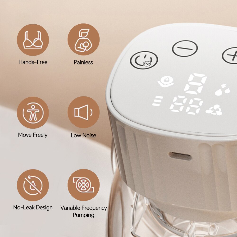 hibobi Electric Breast Pump LED Display Hands-Free Portable Milk Extractor Wearable 3 Modes Silent Automatic Milker 25.5mm hibobi Electric Breast Pump LED Display Hands-Free Portable Milk Extractor Wearable 3 Modes Silent Automatic Milker 25.5mm