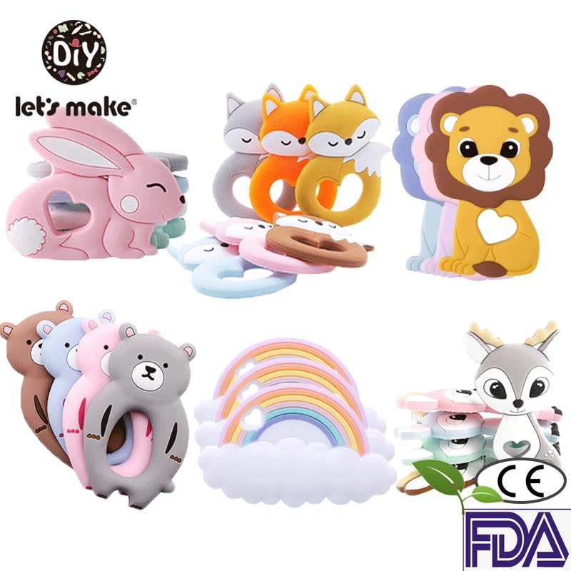 Silicone Teether Rodent Cartoon Animals 1pc Food Grade Silicone Pandents DIY Teething Toys For Teeth Tiny Rod Baby Teethers Gift Silicone Teether Rodent Cartoon Animals 1pc Food Grade Silicone Pandents DIY Teething Toys For Teeth Tiny Rod Baby Teethers Gift