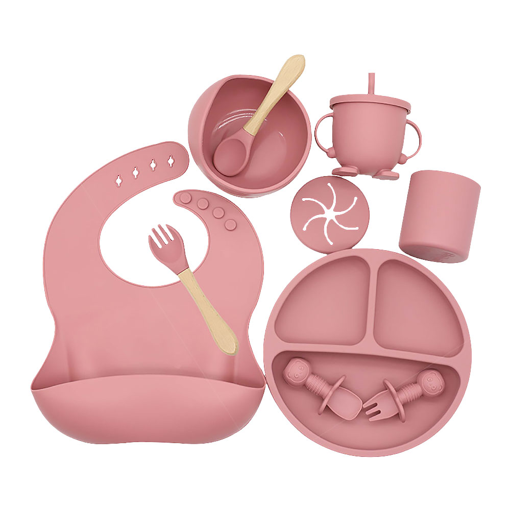 Baby Soft Silicone Tableware Set Baby Feeding Dishes Plate Sucker Bowl Bibs Spoon Fork Set Children Non-slip Dinnerware BPA Free Baby Soft Silicone Tableware Set Baby Feeding Dishes Plate Sucker Bowl Bibs Spoon Fork Set Children Non-slip Dinnerware BPA Free
