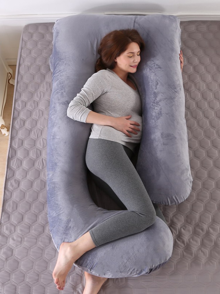 Big Soft Pregnancy Pillow Gravida U Type J Nursing Lumbar Pillow Multi Function Side Protect Cushion for Pregnant Women Dropship