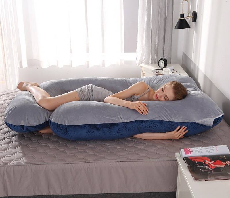 Big Soft Pregnancy Pillow Gravida U Type J Nursing Lumbar Pillow Multi Function Side Protect Cushion for Pregnant Women Dropship