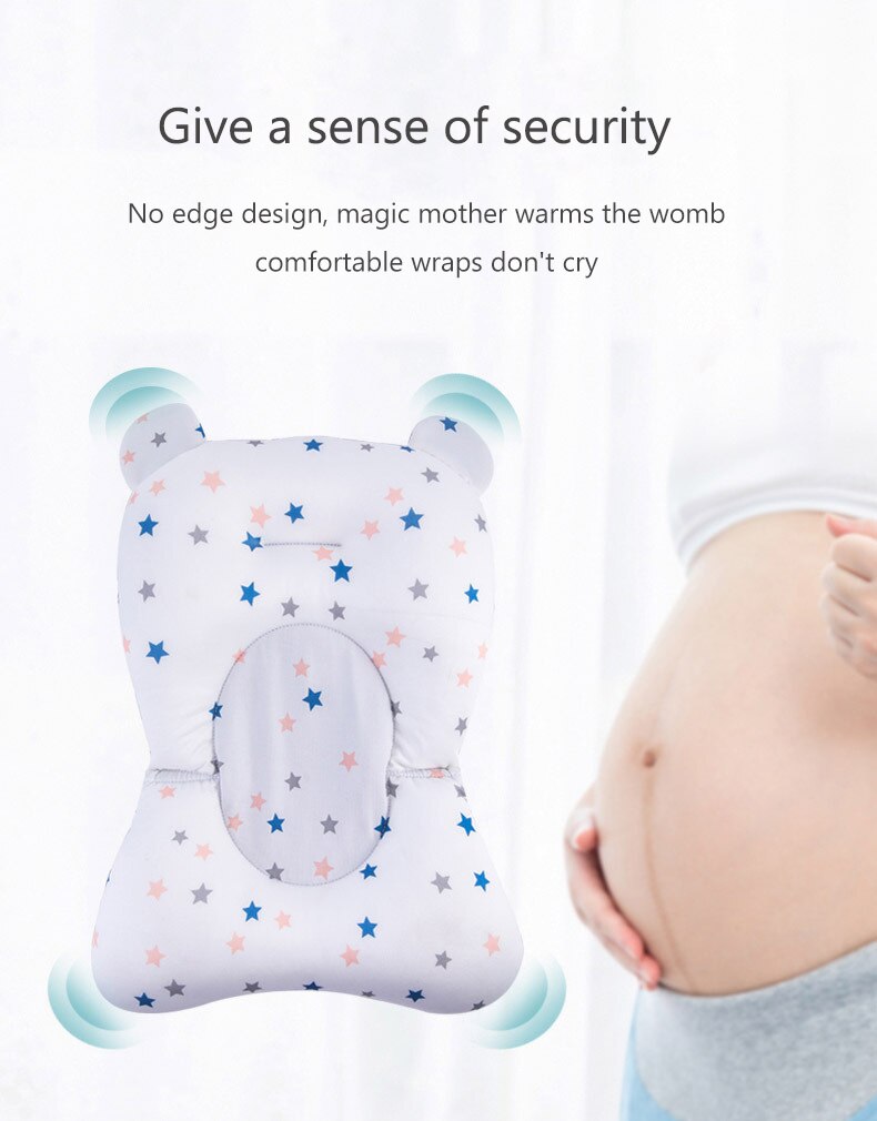 Baby Bath Seat Support Mat Foldable Baby Bath Tub Pad & Chair Newborn Bathtub Pillow Infant Anti-Slip Soft Comfort Body Cushion