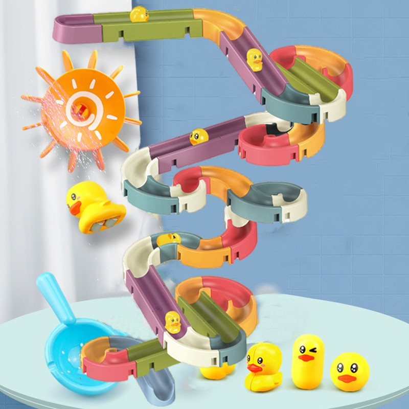 Baby Bath Toys DIY Marble Race Run Assembling Track Bathroom Bathtub Kids Play Water Spray Toy Set Stacking Cups For Children Baby Bath Toys DIY Marble Race Run Assembling Track Bathroom Bathtub Kids Play Water Spray Toy Set Stacking Cups For Children