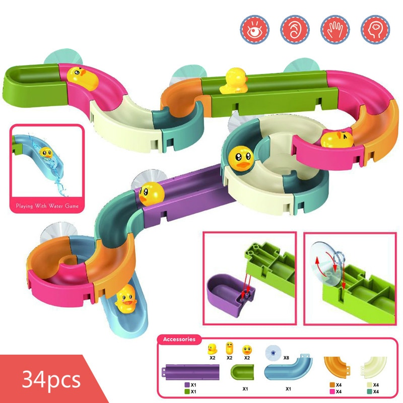 Baby Bath Toys DIY Marble Race Run Assembling Track Bathroom Bathtub Kids Play Water Spray Toy Set Stacking Cups For Children Baby Bath Toys DIY Marble Race Run Assembling Track Bathroom Bathtub Kids Play Water Spray Toy Set Stacking Cups For Children
