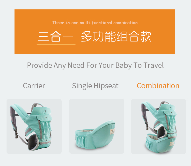 0-36 Months Ergonomic Baby Carrier Infant Kid Baby Hipseat Sling Front Facing Kangaroo Baby Wrap Carrier for Baby Travel