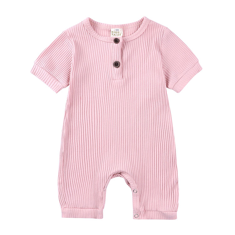 Summer Newborn Baby Romper Soild Color Baby Clothes Girl Rompers Cotton Short Sleeve O-neck Infant Boys Romper 0-24 Months