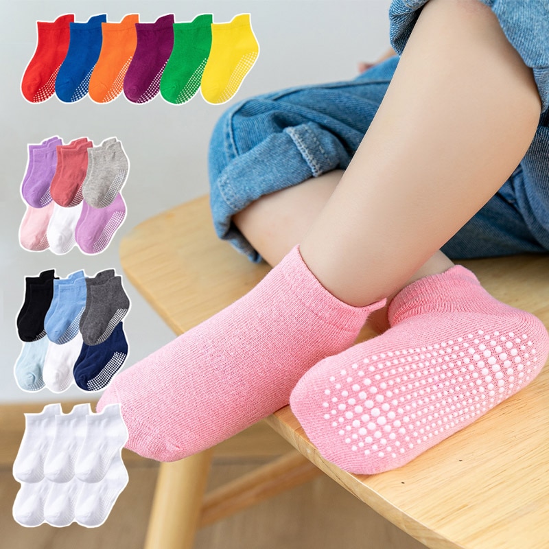 6 Pairs/lot 0 to 6 Yrs Cotton Children's Anti-slip Boat Socks For Boys Girl Low Cut Floor Kid Sock With Rubber Grips Four Season 6 Pairs/lot 0 to 6 Yrs Cotton Children's Anti-slip Boat Socks For Boys Girl Low Cut Floor Kid Sock With Rubber Grips Four Season