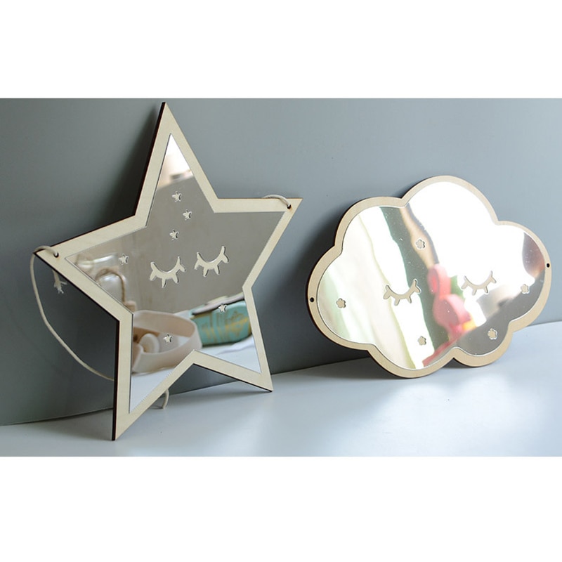 Ins Nordic Wooden Crown Cloud Ice Cream Stars Cat Children Acrylic Decorative Mirror Home Wall Decoration Artwork Mirror Tools Ins Nordic Wooden Crown Cloud Ice Cream Stars Cat Children Acrylic Decorative Mirror Home Wall Decoration Artwork Mirror Tools