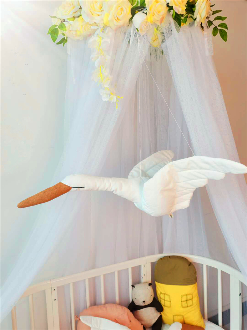 Creative wall hanging Swan Plush Stuffed Doll fabric family bedroom Nursery room decor hanging ornaments baby soothing pillow