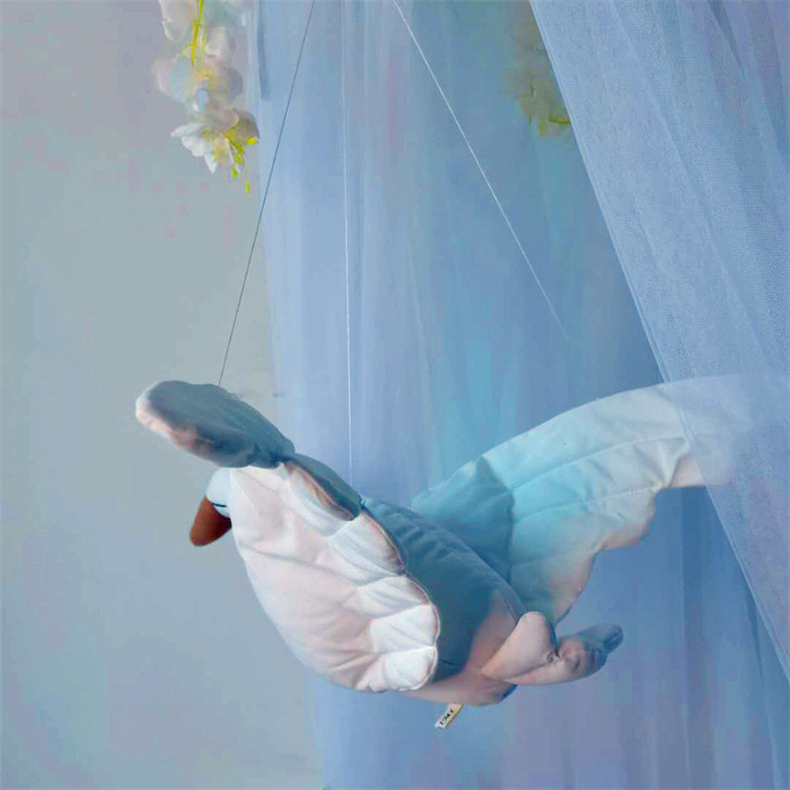Creative wall hanging Swan Plush Stuffed Doll fabric family bedroom Nursery room decor hanging ornaments baby soothing pillow