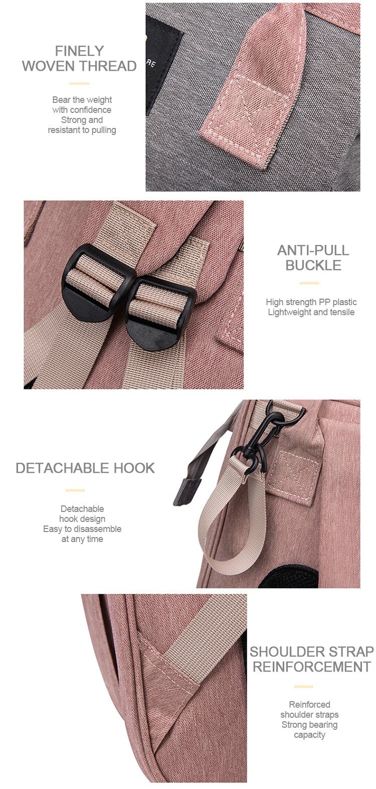 Folding Mommy Bag Lightweight Portable Folding Crib Bed Large-capacity Baby Backpack Female Mommy Outting Bag Mummy Bag