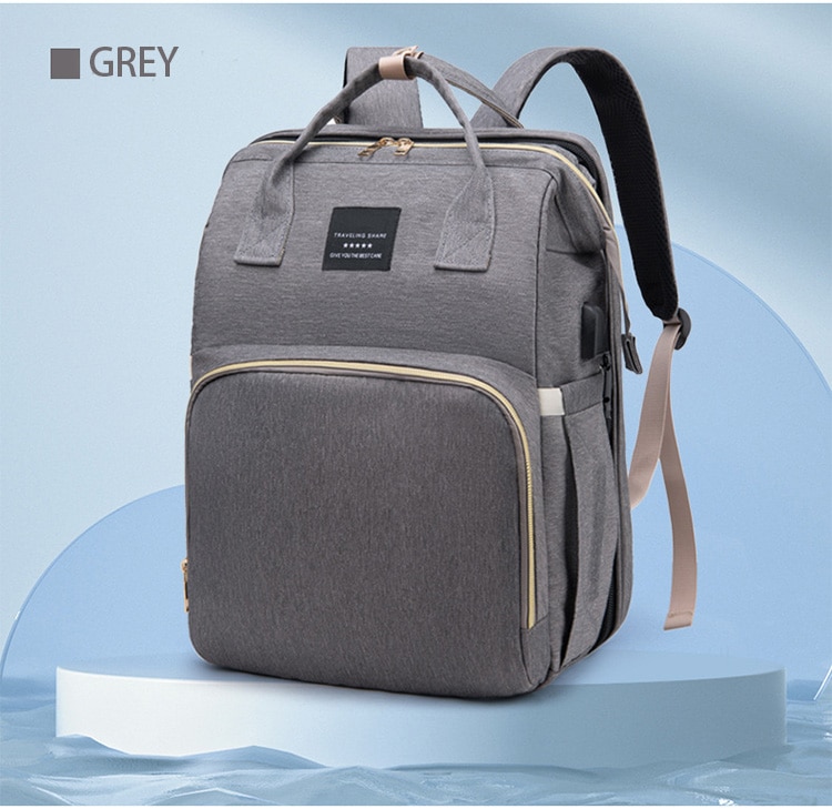 Folding Mommy Bag Lightweight Portable Folding Crib Bed Large-capacity Baby Backpack Female Mommy Outting Bag Mummy Bag