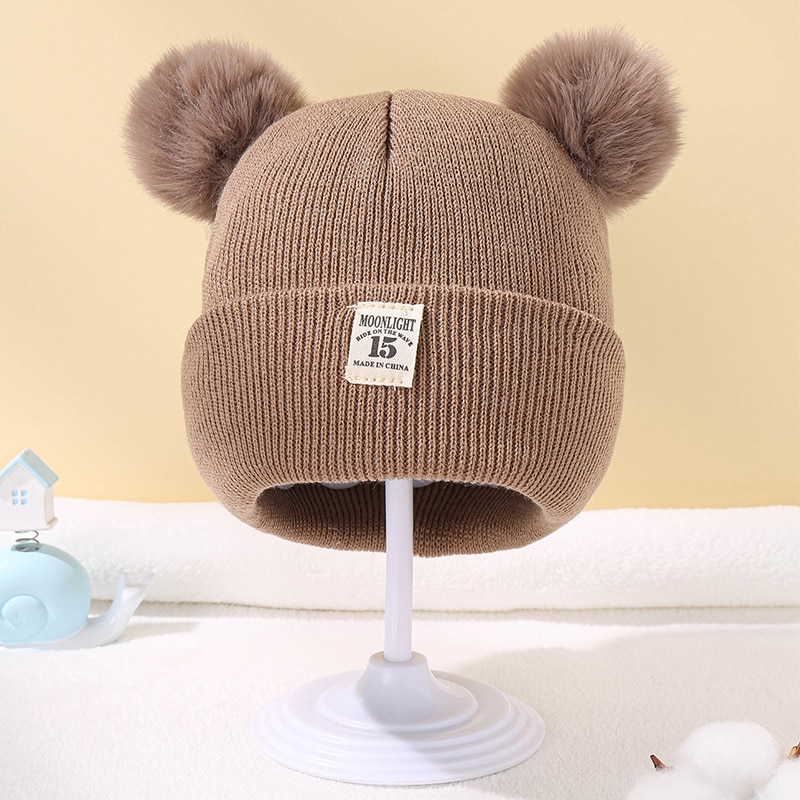 Winter Children Warm Baby Knitted Hats With Pom Pom Kids Knit Beanie Hats Solid Color Children's Hat For Boys Girls Accessories Winter Children Warm Baby Knitted Hats With Pom Pom Kids Knit Beanie Hats Solid Color Children's Hat For Boys Girls Accessories