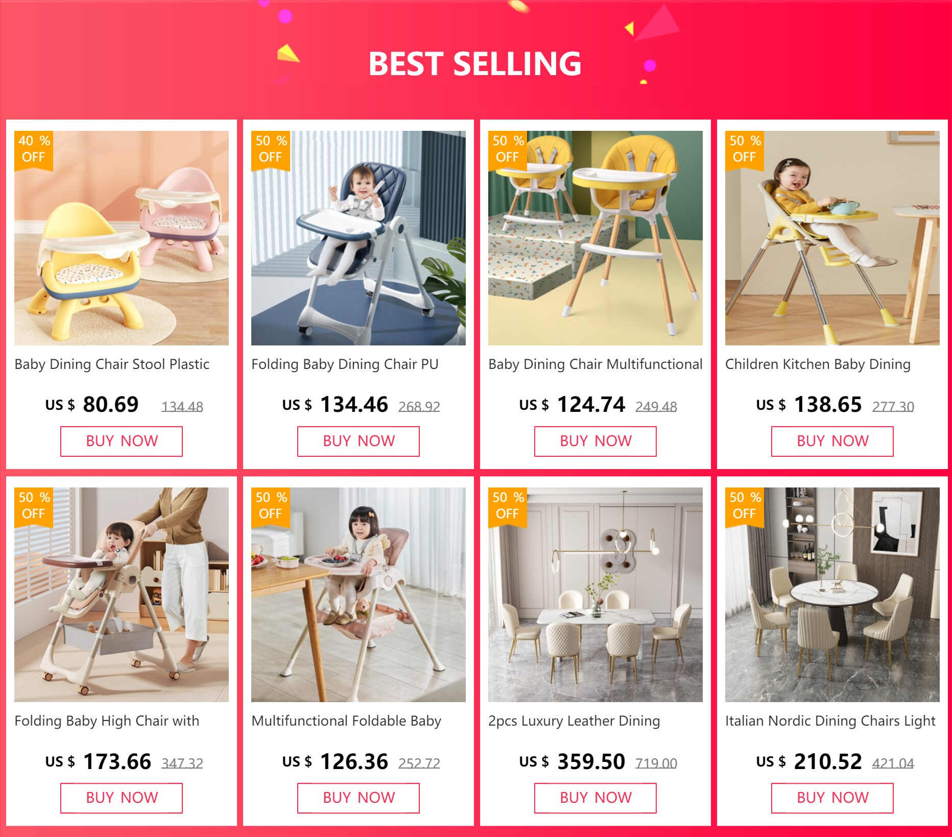 Folding Baby Dining Chair PU Leather Cushion Multifunction Safety Fall Proof Seat Baby High Chair with Safe Meal Tray Furniture