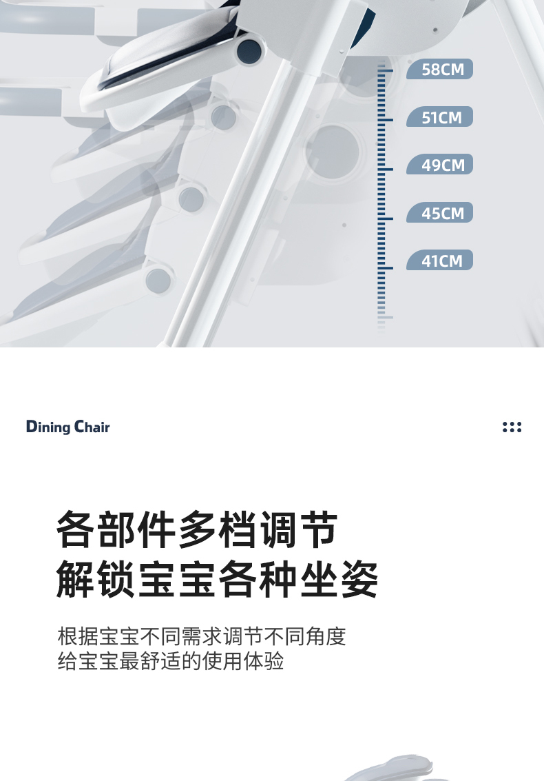 Folding Baby Dining Chair PU Leather Cushion Multifunction Safety Fall Proof Seat Baby High Chair with Safe Meal Tray Furniture